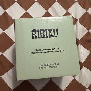 RIRIKU Resin Coasters Set of 4